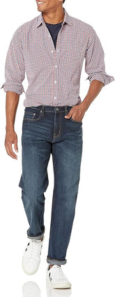 Classic Dark Wash Straight Fit Jeans for Men